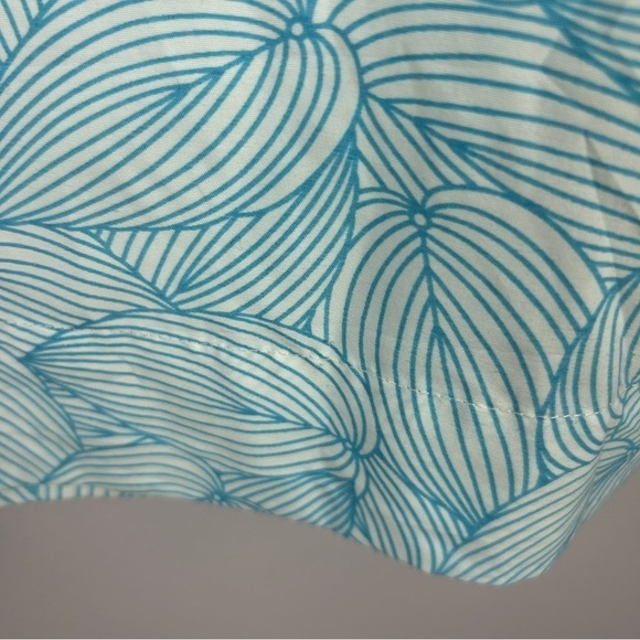 L.L. Bean Tropical Beach Nylon Blend Tunic Hooded Top Large Blue - Picture 9 of 13